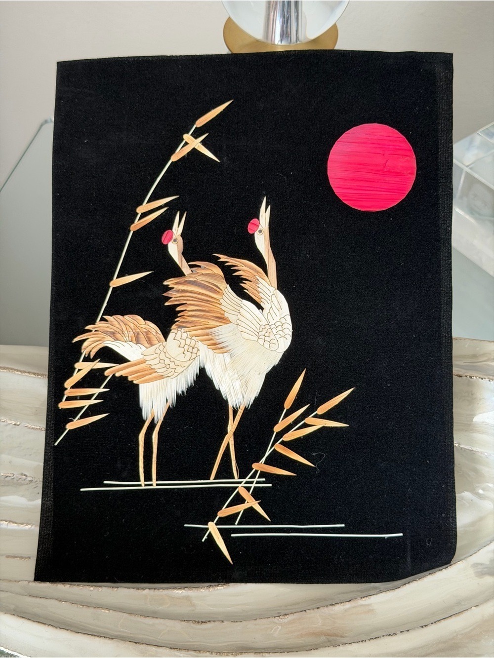 Cultural Chinese Heritage Straw on Velvet Painting - Picture 1 of 2